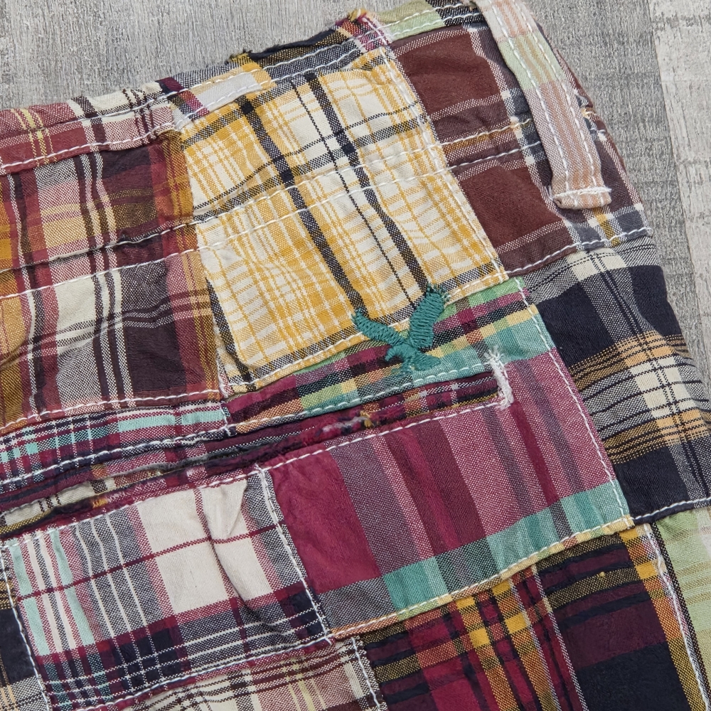 Y2k American Eagle Patchwork Shorts EUC Size 30 C… - image 4